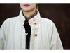 Women's Retro Chinese Style Cotton Linen Jacket with Plate Buckle - Sand Washed, Loose Fit, Padded Warmth