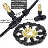 Bicos de Latão para Névoa de 1/4'' 3/8'' 1/2'' com Conector T de Encaixe Rápido Aspersor Atomizador para Irrigação de Jardim Exterior