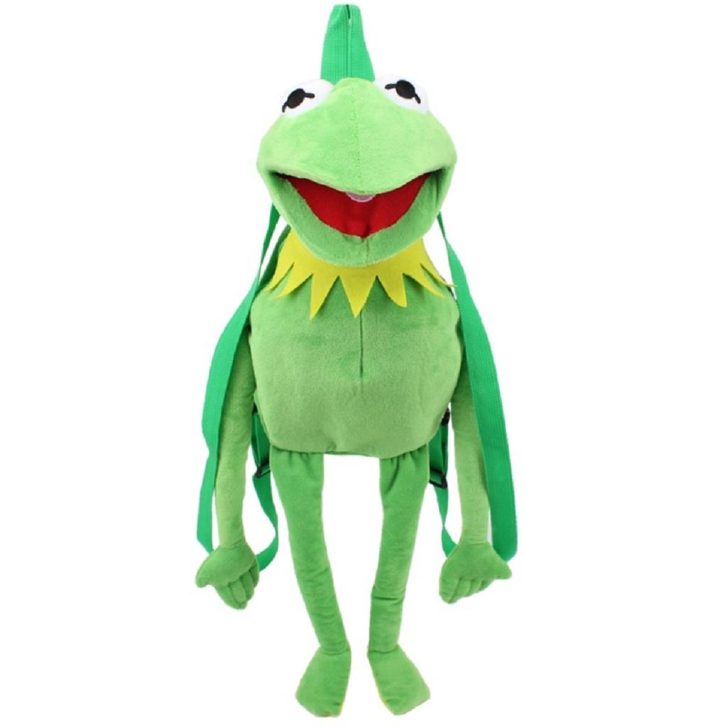 Kermit der Frosch, lustige Plüschpuppe, Handpuppe, Schultasche, Frosch, Tierplüschtier, große Puppe, Bauchredner, Leistungsrequisiten für Babys