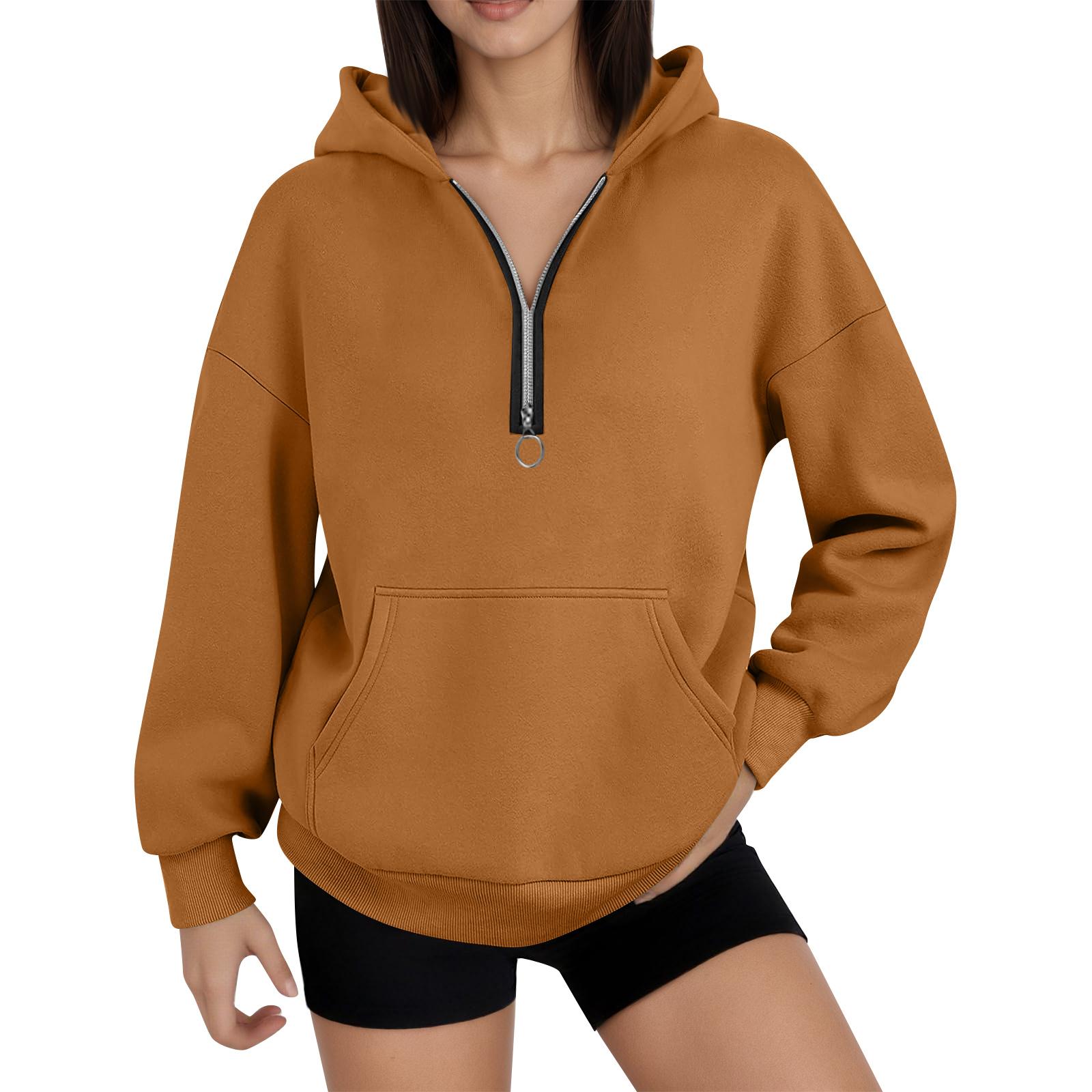 

Женская мода, женский легкий пуловер с длинными рукавами и карманами, толстовка с капюшоном в стиле консервативного стиля S