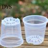 Orchid Repotting Supplies Clear Plastic Pot with Saucer, Plant Pots Drainage Holes, Ventilated Flower for Rose, Phalaenopsis, Seedings Indoor