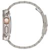 Three-Bead Steel Band Buckle Strap for Apple Watch, Compatible with All iWatch Generations, Stainless Steel.