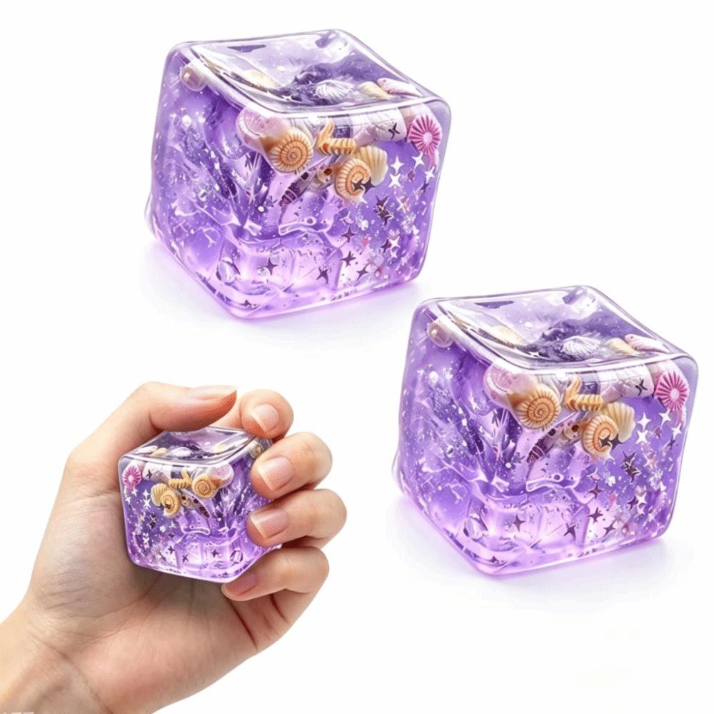 Transparent Ocean Cube Squeeze Toy Slow Rebound Ocean Cube Fidget Toy Pressure Reduce