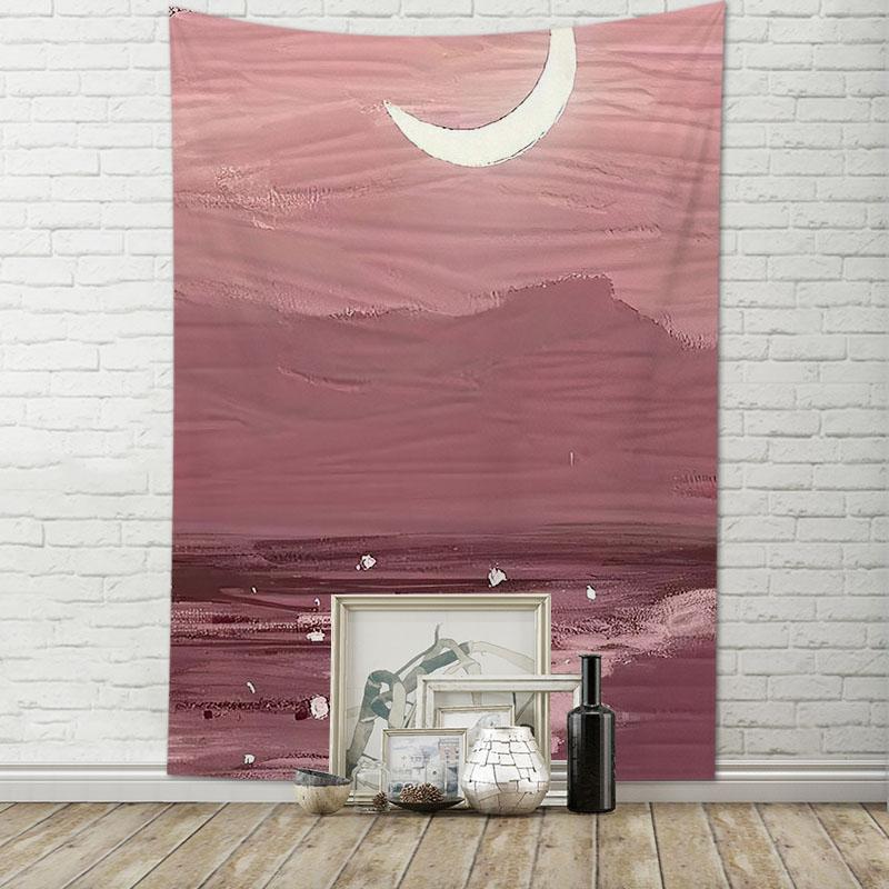 Tapestry room decoration sky moon art oil painting hanging cloth living room home decoration