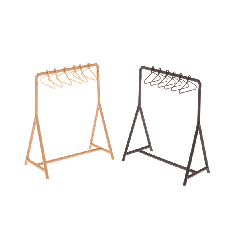 1/12 Dollhouse Clothes Rack Garment Organizer Hangers Set Dollhouse Mini Furniture Decoration Dolls House Accessories