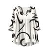 Women's Fashionable And Casual Shirt Long-sleeved V-neck Print Cotton And Linen Blouse