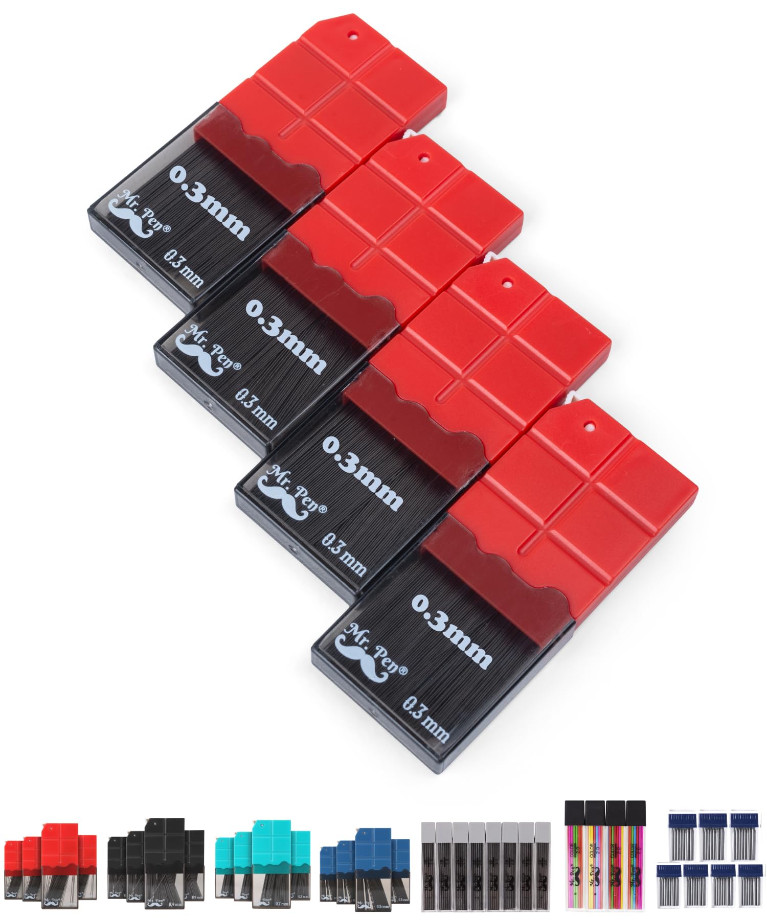 

Mr. Pen 0.3mm Mechanical Pencil Lead Refills – 800 Pack, Strong Break-Resistant Graphite Leads for Drafting, Writing & Drawing чёрный