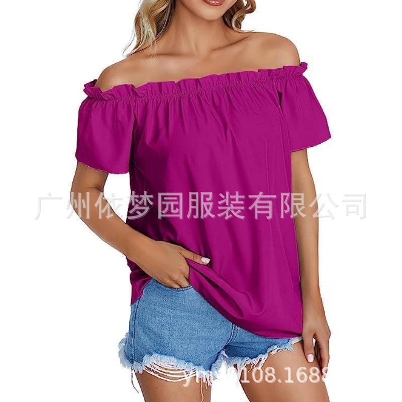 Women S Off Shoulder Ruffle Short Sleeve Blouse