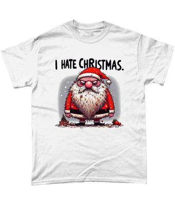 Je Déteste Noël T-Shirt Anti Noël Grincheux Drôle Père Noël Cadeau Nouveauté Sarcastique