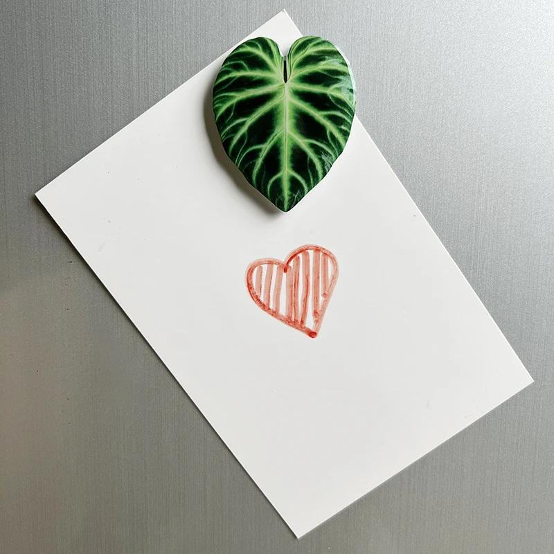 

8pcs Popular plant leaves acrylic refrigerator magnets decorative patch acrylic simulation of green leaves