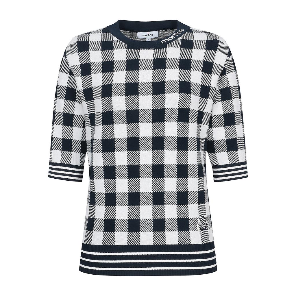 MARTINE GOLF Check Jacquard Knit_Navy
