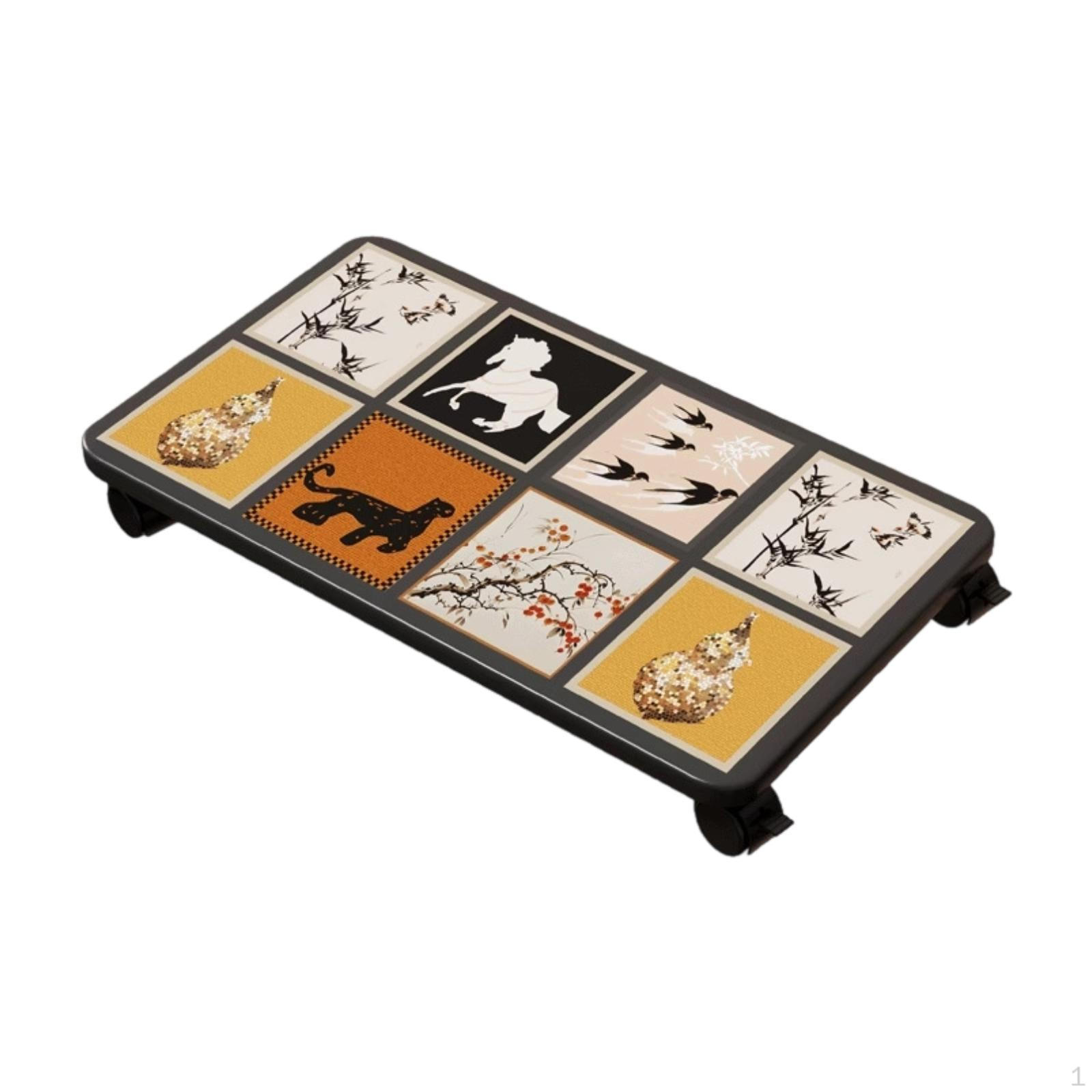 

Computer Stand PC Floor Cart Riser with 4 Caster Wheels Mobile CPU Holder for School Office чорний