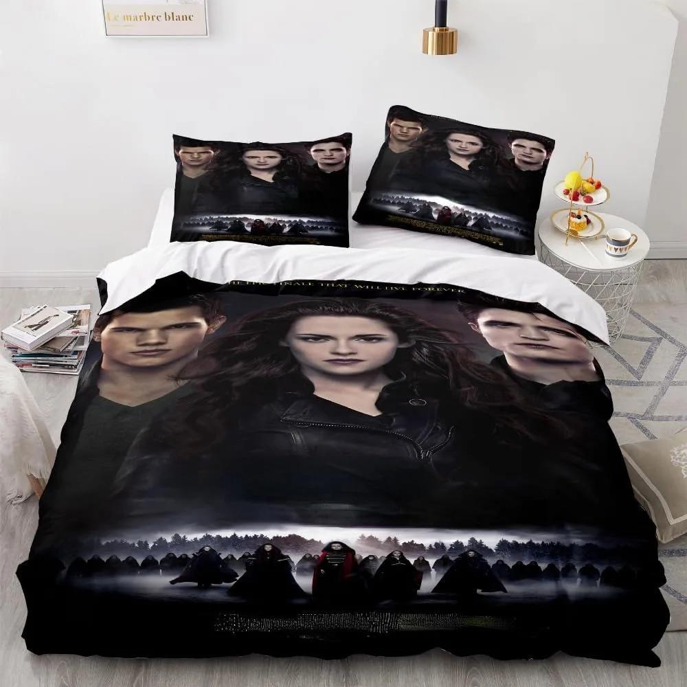 Die Twilight Saga Bettwäsche-Set Einzelbett Twin Full Queen King Size Bettwäsche-Set Vampir-Mädchen Bettbezug Bettwäsche Anzug Geburtstagsgeschenk