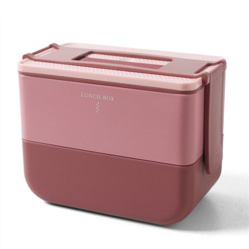 

Double Layer Bento Box for Children Portable Japanese Style Japanese Style Sealed Box for Monday Storage Container Microwave Cooker Box Table Valve |