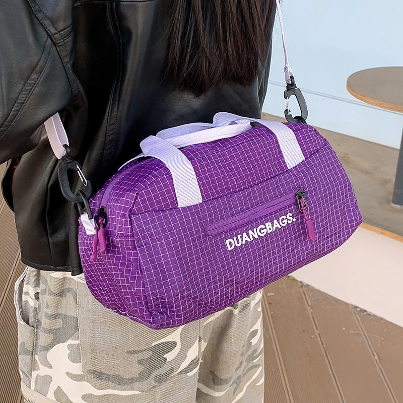 Plaid Student Shoulder Bag Travel Lightweight Large Capacity Crossbody Bag