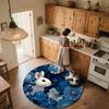 Blue Series Animals,Round Area Rug,Carpet Rug for Living Room Bedroom Sofa Playroom Decor,Non-slip Floor Mat