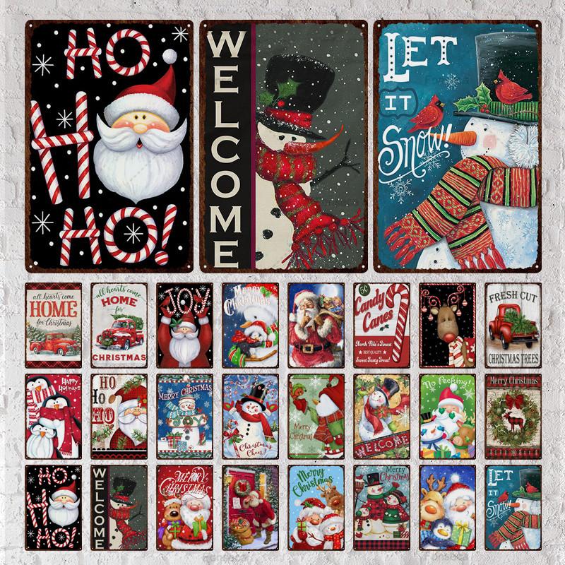 Santa Claus Snow View Metal Sign Vintage Tin Sign Metal Vintage Bar Vintage Wall Decoration Bar Club Metal Poster