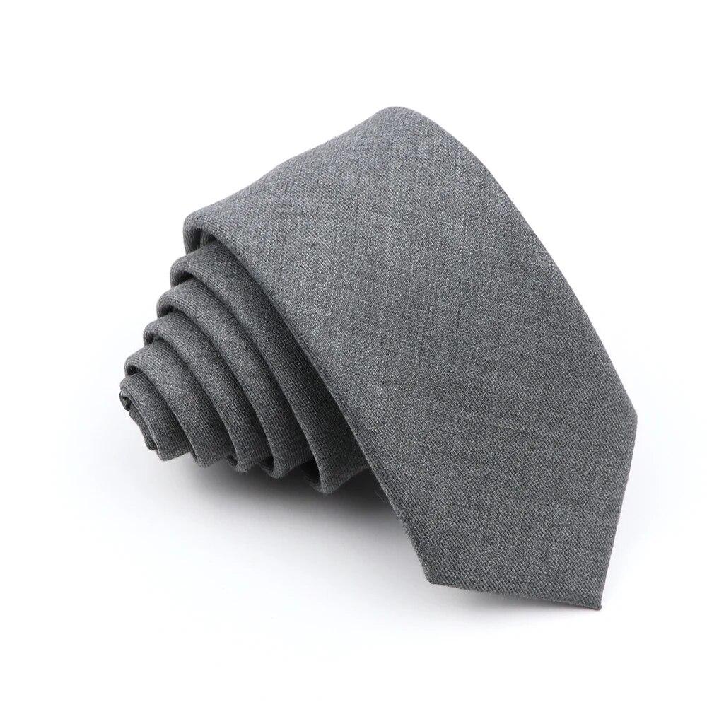 New Men's Tie Solid Color Stripe Soft Skinny 6cm Jacquard Necktie