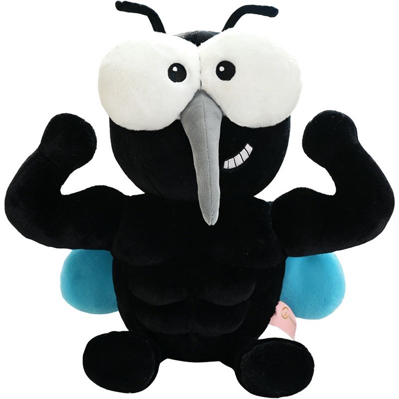 Cute Summer Mosquito Plush Toy with Abs Muscle, Creative Funny Stuffed Animal Doll, Kids Gift
