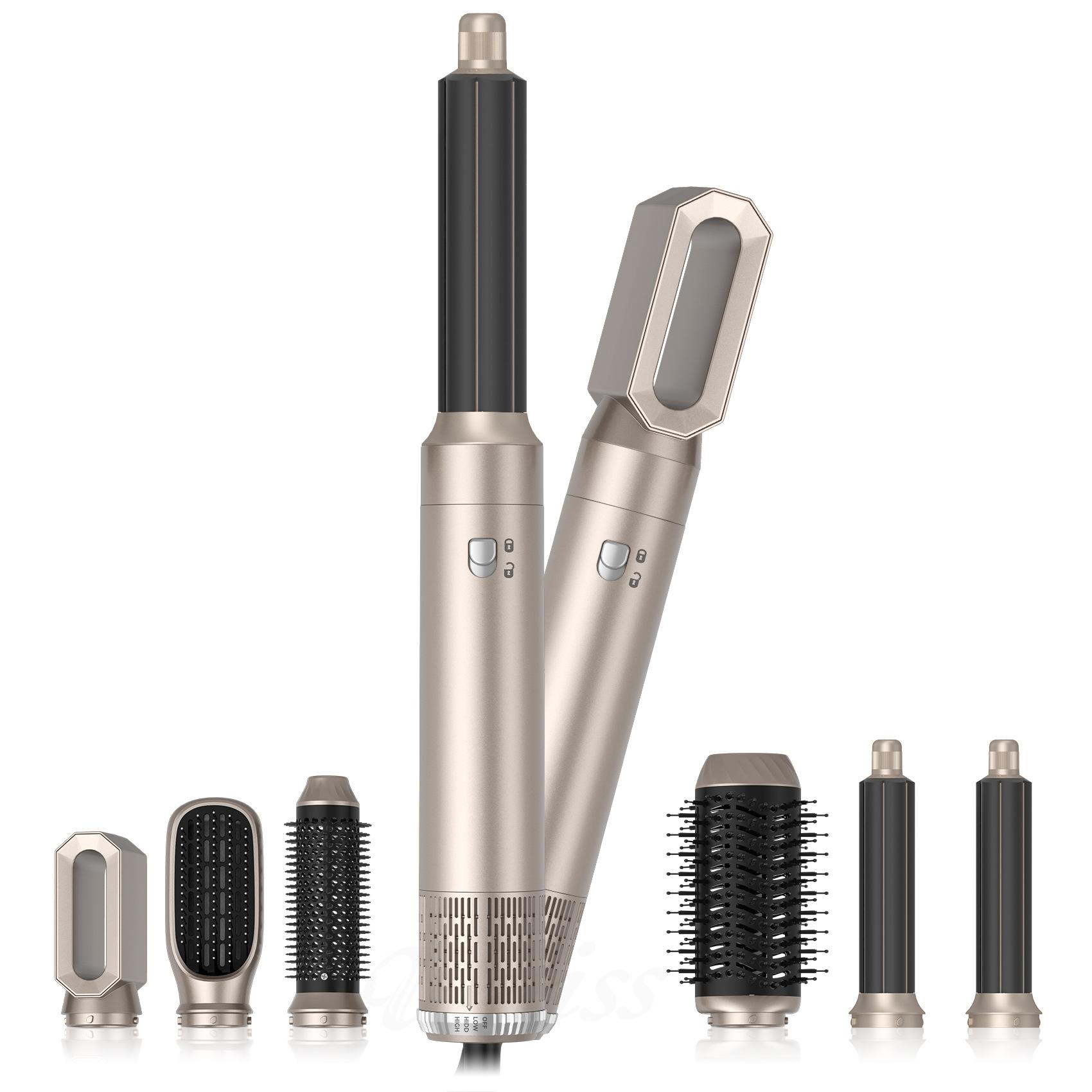 

Фен-щетка 6 в 1 Фен Воздушная щетка Стайлер Расческа Один шаг Электрический фен Фен Автоматическая плойка золотой