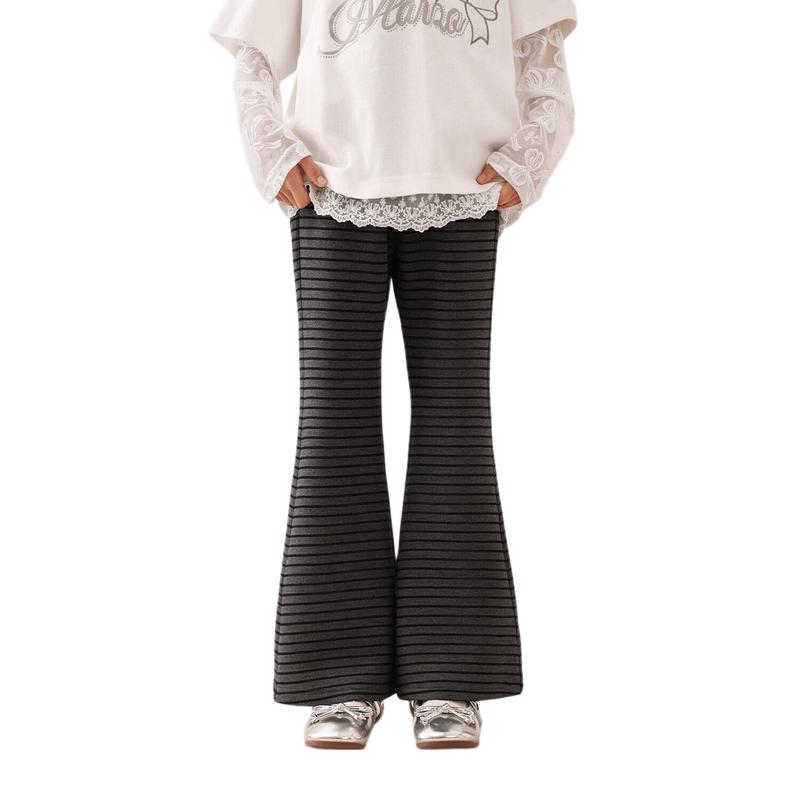 LUSON Girls' Spring Thin Flared Casual Pants