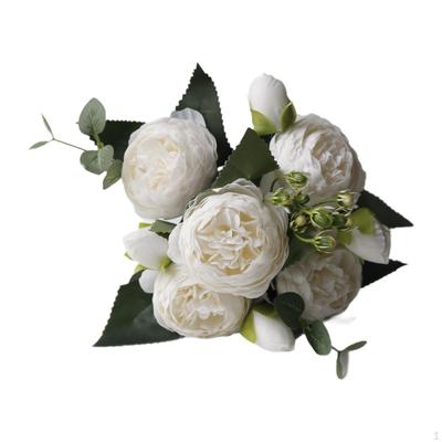Artificial Flowers Faux Rustic Romantic Fake Wedding Bouquet for Garden Home