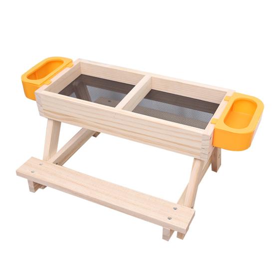 Hühner-Picknicktisch, handgefertigt, kein Abfall, Hühnerfutterspender und Tränke, Holzstall-Futterspender, Zubehör für Hühner, Wildvögel, Enten, Eichhörnchen