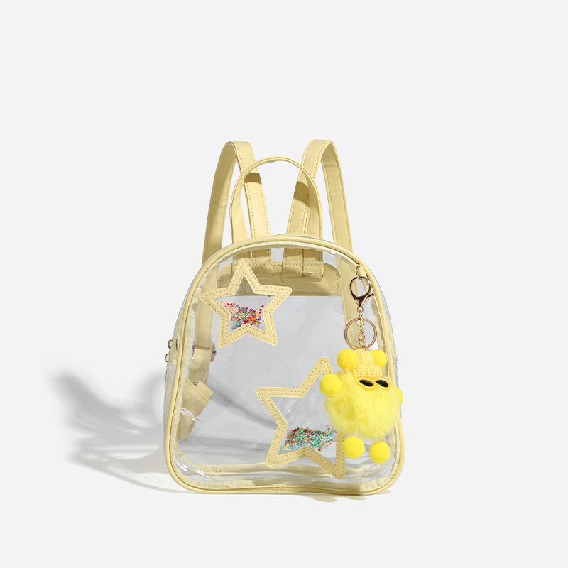

Summer new cartoon transparent backpack children s big eyes unicorn backpack girl cute winged schoolbag