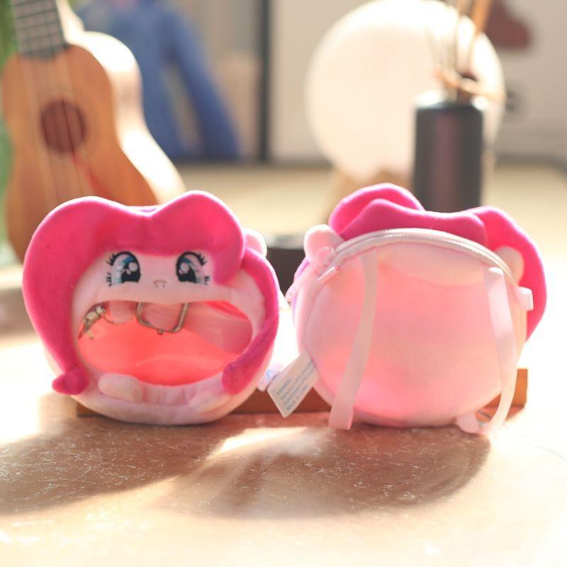 Sweet Pony Plush Bag Charm Adorable Keychain Soft Short Fur Animal Stuffed
