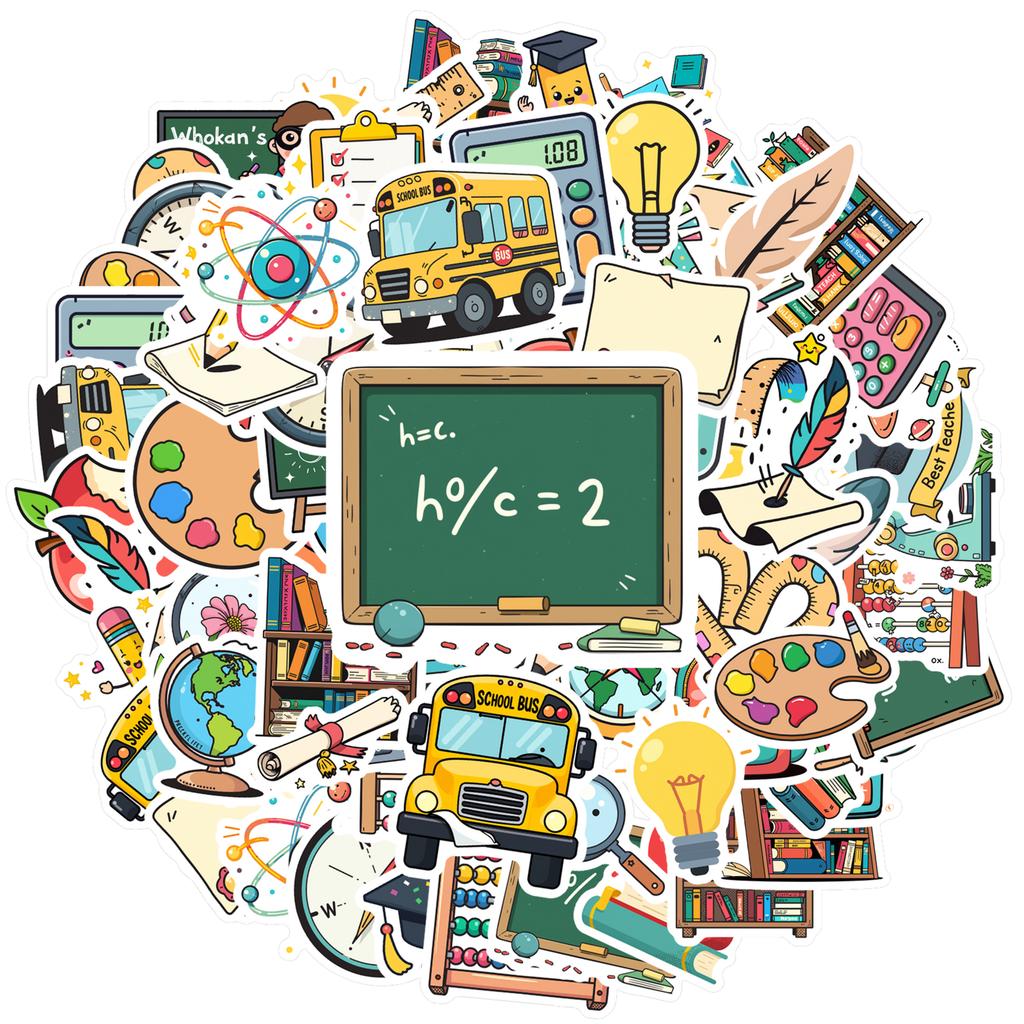 Playful Study Decals Cartoon Learning Teacher Reward Stickers Stationery Stickers For Fridge Laptop Guitar