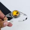 Beautiful Citrine Gemstone Handmade Cuff Bangle 925 Sterling Silver Cuff Bangle, Citrine Cuff Bangle For Wife , Unisex Bangle, Easter Gift