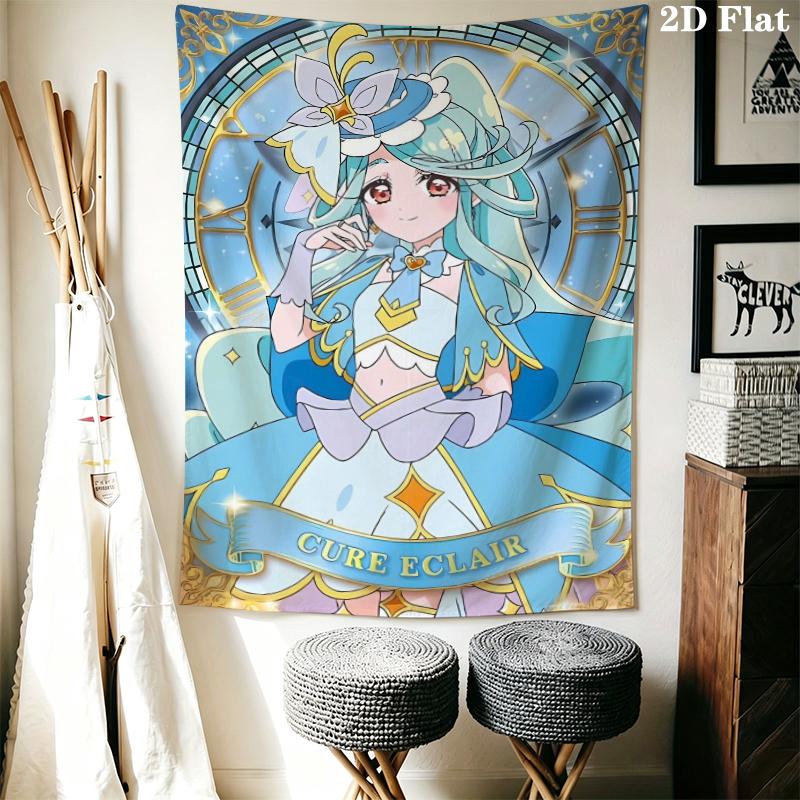 Pretty Cure Wall Tapestry Aesthetic Wall Hanging Printed Fabric Blanket Decorative Tapestries for Bedroom Living Room Home Decor