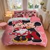 3pcs Pink Minnie Mickey Quilt Cover Set (1 Quilt Cover + 2 Pillowcases Without Pillow Core), High-Definition Printing for Home and Dormitory.S075