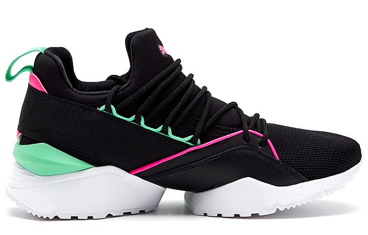 Scarpe da Ginnastica da Donna PUMA Muse Maia Street 1 Basse Scarpe da Corsa Nero/Verde Donna