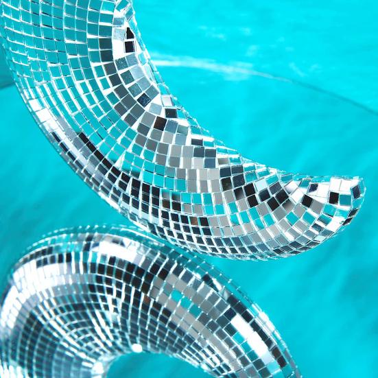 Disco Ball Eye-Catching Moon Shaped Disco Bal Reflective Hanging Ornament with Chain Hook Party Decor