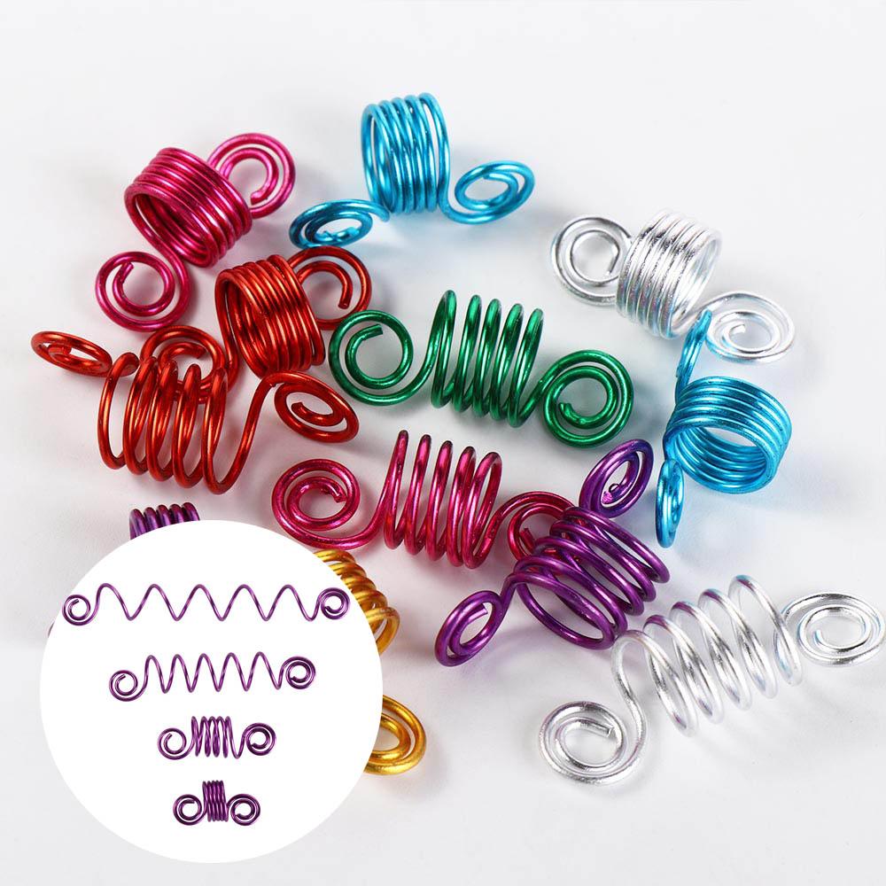 10Pcs Hair Braids Spring Hair Rings DIY Cuffs Tubes Hair Accessories Dreadlocks Beads  African