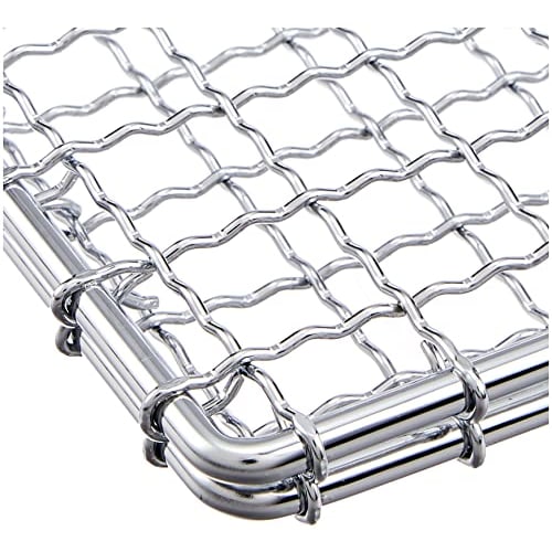 Endo Shoji TKG Grilling Grate, Width X Depth (mm) 300 X Depth (mm), Handle Length (mm) 200, Heat-Resistant Chrome-Plated Steel, 1.5mm Wire Diameter, D