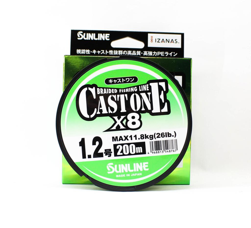 Sunline P.E šňůra X8 Cast One HG 200M P.E 1.2 20lb Světle zelená (8767)