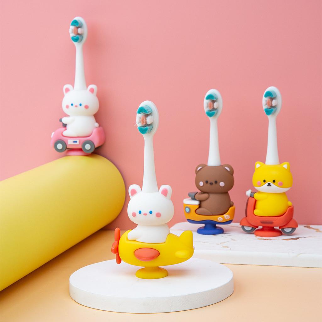 Cartoon Car Little Dinosaur Children's Toothbrush Toothbrush Super Soft and Not Harmful To Gums Children's Toothbrush Silicone Toothbrush