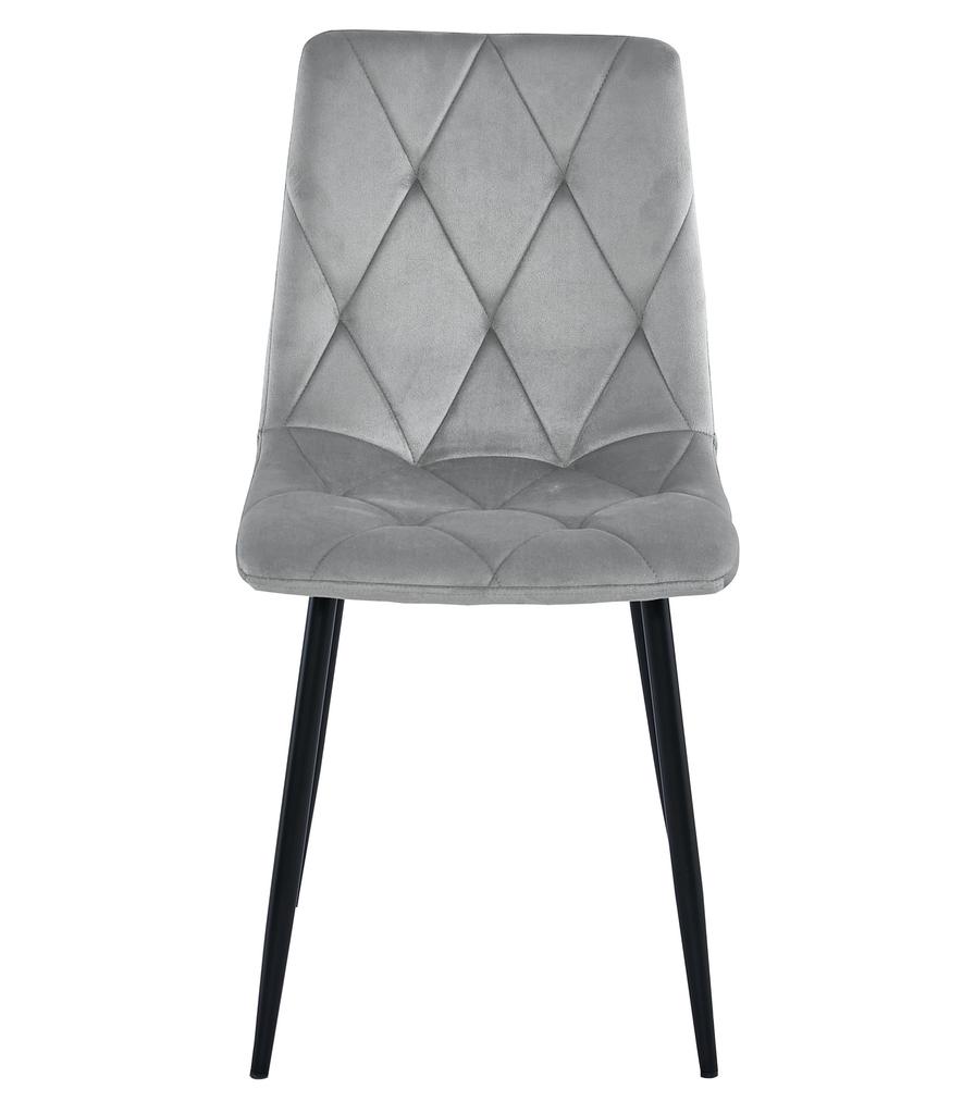 Libra Chair - Silver-Gray Velvet / Black Legs X 1