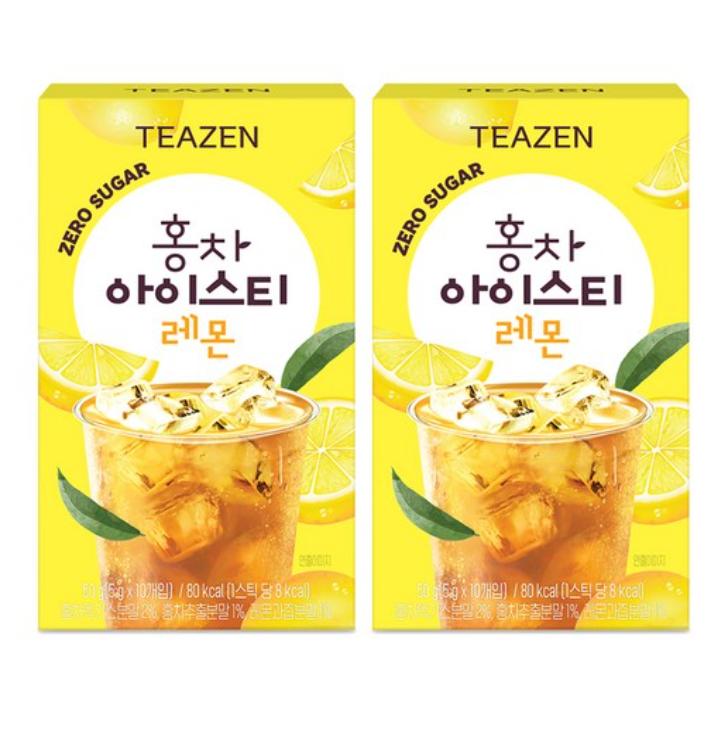 TEAZEN Black Tea Iced Tea Lemon 10 Sticks