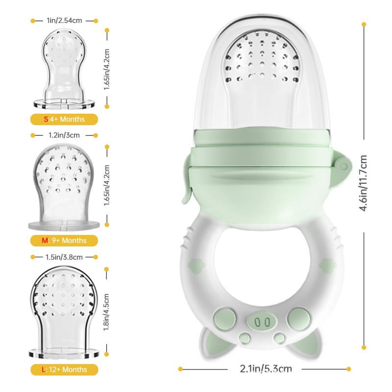 Baby-Obstbeutel/Eisbeutel mit Beißring, Baby-Beißspielzeug ab 4 Monaten, BPA-freie Silikontasche und Beißring, Linderung beim Zahnen