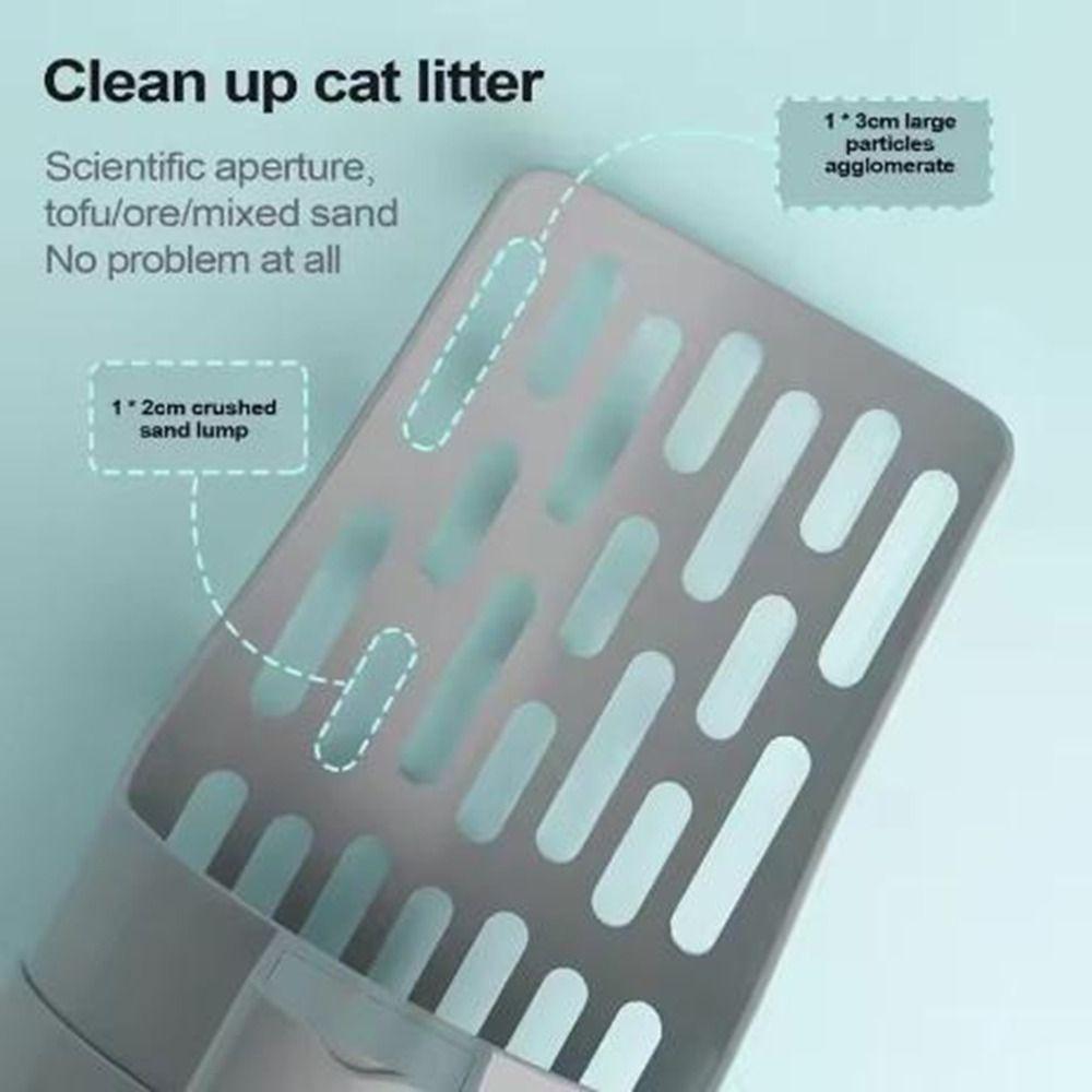 Grey Cat Litter Shovel Large Capacity Cat Poop Remover Cat Litter Scooper  Litter Box