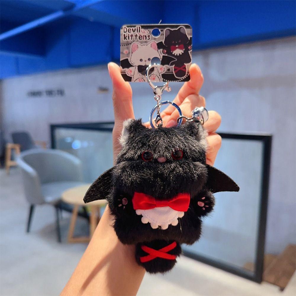Fluffy Simulation Cat Plush Toy Cute Mini Plush Keychain Kawaii KeyChain Plushie  Backpack Pendant