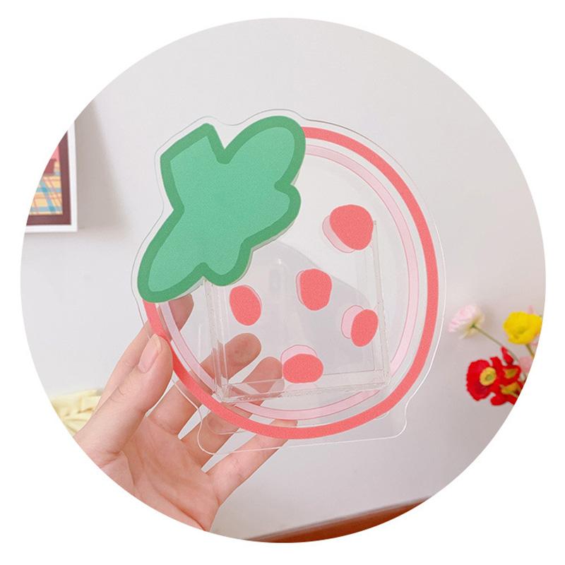 Transparent Pen Container Multifunctional Cute Cartoon Acrylic Makeup Brush Storage Case for Office Desk Makeup Table