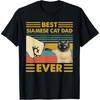 Best Siamese Cat Dad Ever Retro Vintage Sunset Men Women Kids T-Shirt