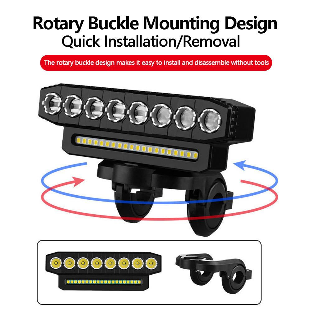 8 LED Bicycle Front Light Waterproof MTB Road Bike Headlights USB Rechargeable 5 LED Bicycle Front Light for Night Riding Safety