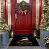 New Christmas Reindeer Welcome Floor Mat for Indoor and Outdoor Entrance Area - Holiday Home Decoration