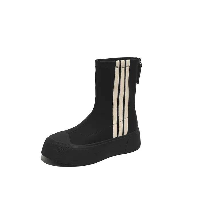 

Fashion versatile casual Martin shoes women s new thick-soled round head elastic boots thin boots 35