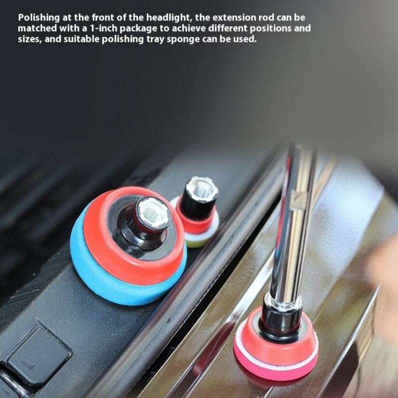 M14 Threaded Extension Shaft For Angled Grinder With 3 Adapter Rod And Pad Holders For Secure Polishing In Tight Space